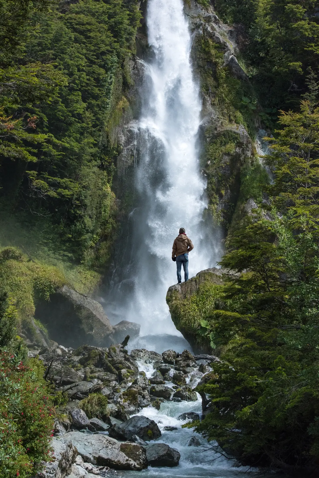 Waterfall Carretera Austral southern Chile - pristine wilderness and adventure travel